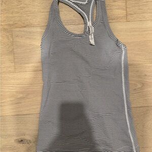 lululemon athletica Black and White Striped Tank Top